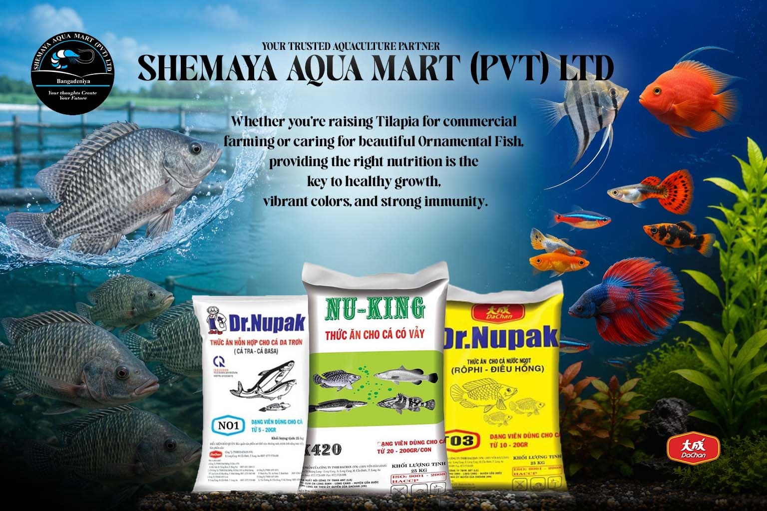 The Secret Behind Every Successful Fish Farm: Quality Nutrition Healthy Fish. Better Growth. Greater Profits.